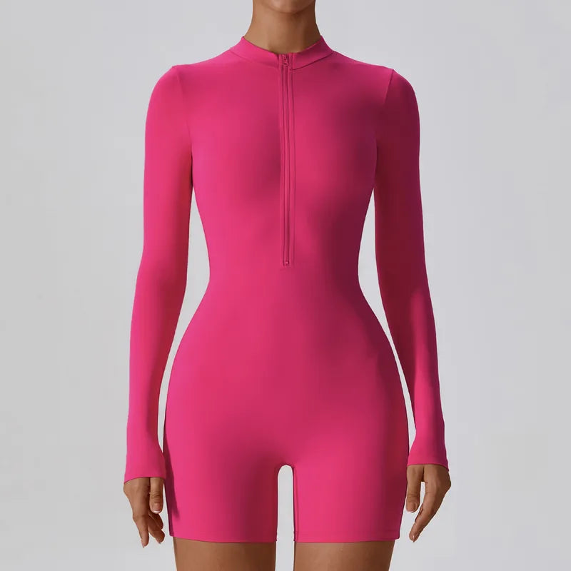 Long Sleeve Body Suite - Fruschia