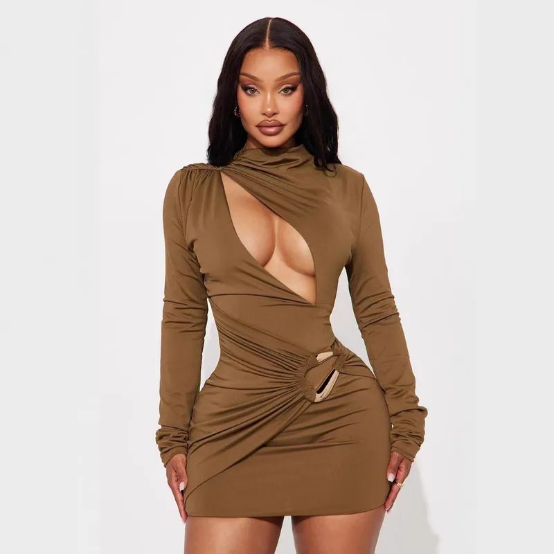Party Cross Body Dress - Brown
