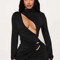 Cross Body Party Dress - Black